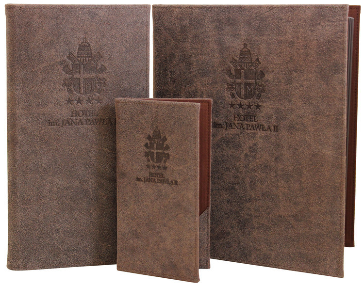 Menu card No. 518 - Cover with natural skin with embossing