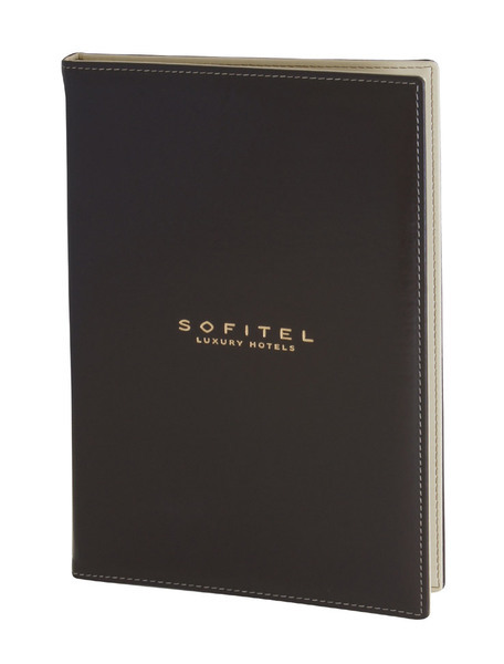 Menu card 094 - inside of cover colour of eco leather brown - inside ecru