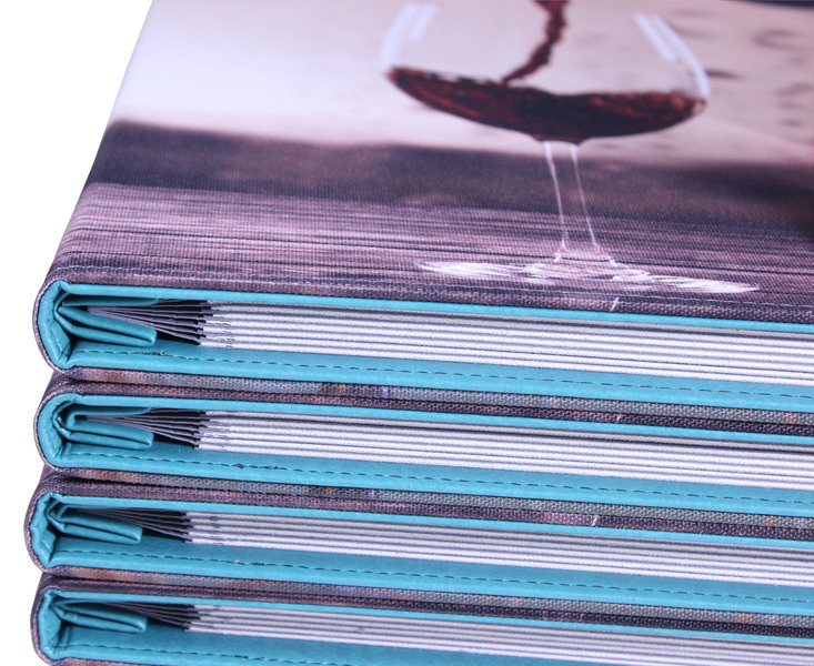 Menu card No. 529 - model Modern card printed on fabric with passe-partout