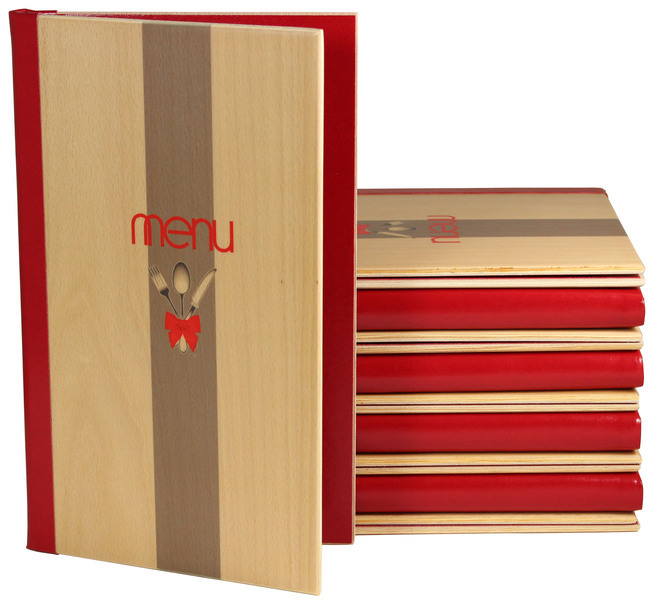 Karty menu nr 553 - menu z drewna logo full-color