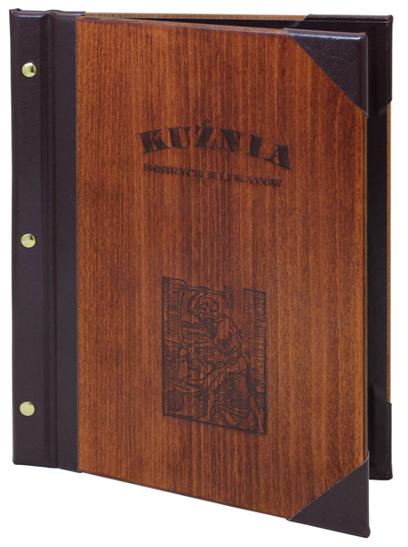 Menu card No. 603- Wooden card Partner with engraved logo