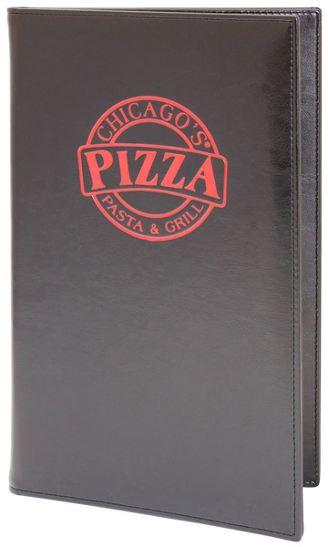 Menu card No. 631- model Prestige, ecoleather, red logo