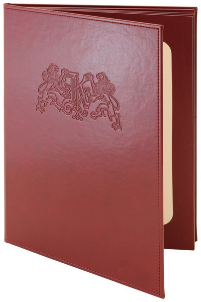 Menu card No.- 639- model Prestige, ecoleather, embossed logo
