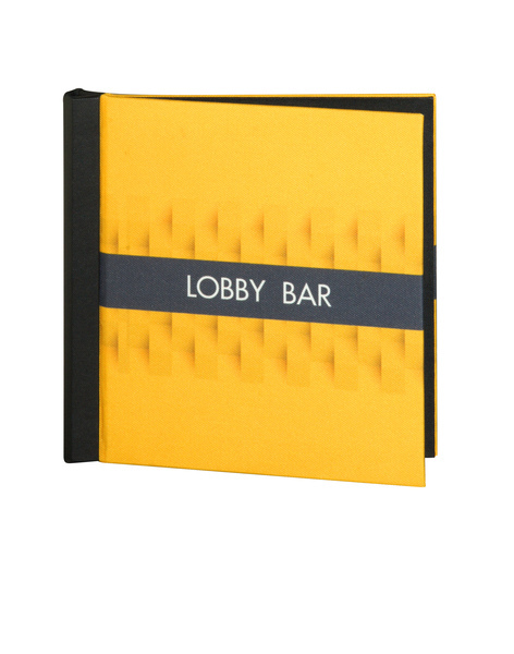 Menu card No. 640- model Klemmix, printed fabric