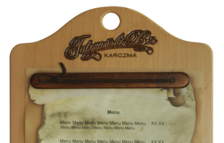 Menu card No. 642- model Seil, wood