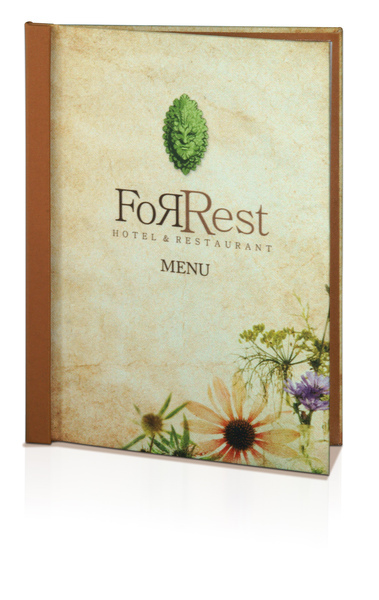 Menu card No. 649- model Spine, printed fabric