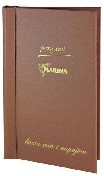 Menu card No. 671- model Klemmix, natural canvas, gold logo