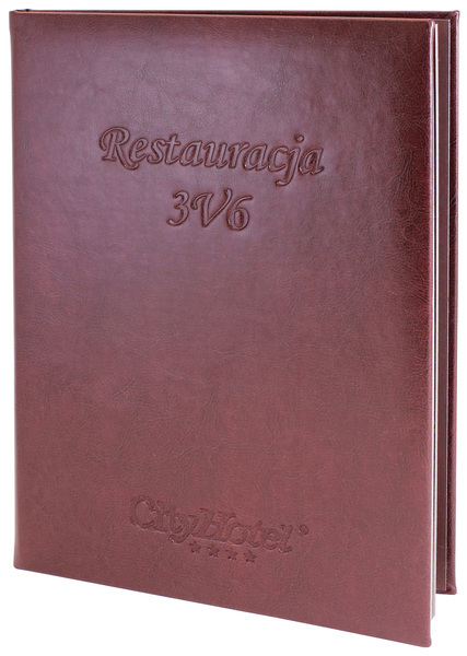 Menu card No. 696- model Prestige, ecoleather, embossed logo
