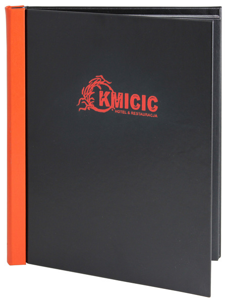Menu card No. 730- model Spine, ecoleather, red logo
