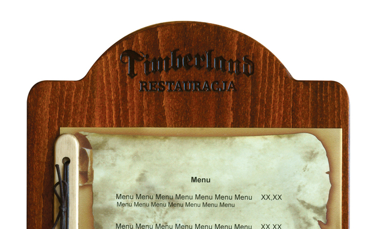 Menu card No. 733- model Sided, wood