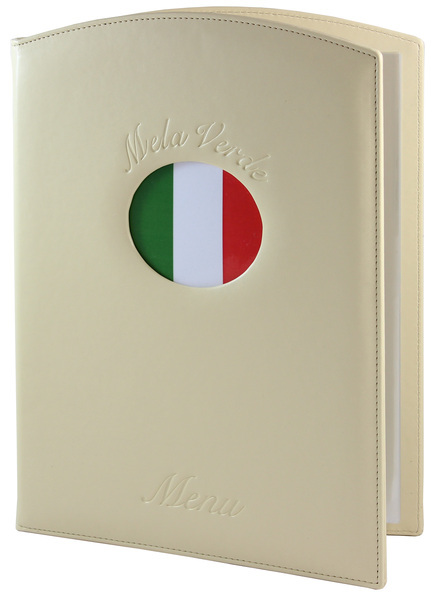 Menu card No. 736- model Prestige, ecoleather, window with graphics