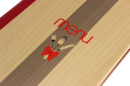Menu card No. 759 wood, logo printed UV