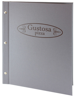 Menu card No. 763 model Partner, natural canvas, with logo