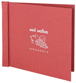 Menu card No. 767 model Spine, natural canvas, with logo