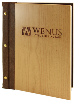 Menu Card No. 776 model Partner, wood, logo engraving