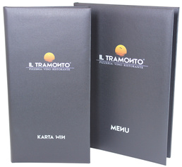 Menu card No. 781 model Prestige, natural canvas, with logo printed UV