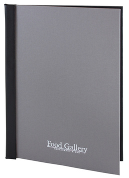 Menu cover No. 791 model Spine, natural canvas, with logo