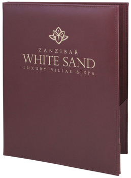 Menu card No. 808 cover  from natural leather, special order