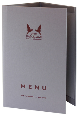 Karta menu nr 856- model VIP V13 z płótna naturalnego