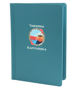 Karta menu nr 1079 model Klemslim z płótna kolor turkus 510