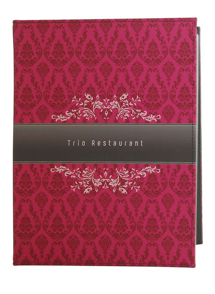Menu card No. 123 - cover printed on fabric