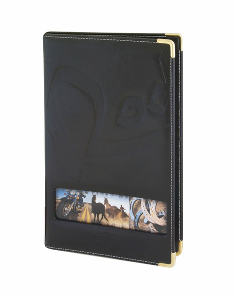 Menu card 021 -  window with photo + golden decorative metal corners