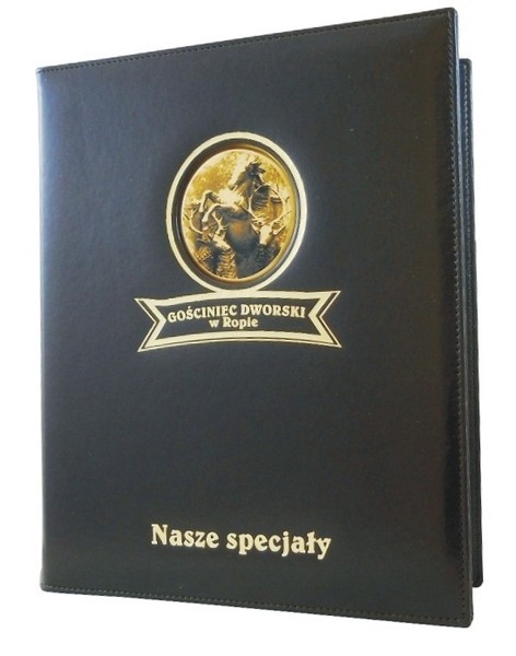 Menu card No. 192 - laser engraving on golden sheet metal