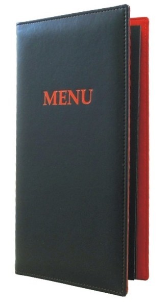 Menu card No. 194 - model PRESTIGE K 1/2 A4 contrast colours of eco leather on the outside and inside