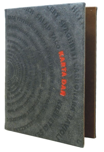 Menu card No. 177 - model ANTICA natural leather antiquated - embossing on the whole surface of the card