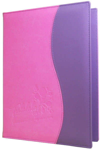Menu card No. 185 - menu made of eco leather, combination of 2 colours, embossed logo