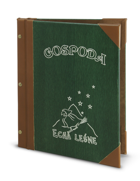 Menu card 029 - green stained wood