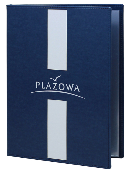 Menu card No. 202 - cover Prestige, made of eco leather with inserts in different colour and white overprint