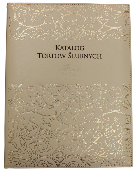 Menu card No. 207 - cover designed for cake catalogue for bakery, ornament fully gilded