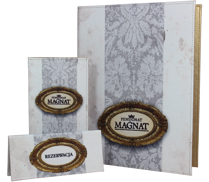 Menu card No. 231 - cards and accessories printed on fabric