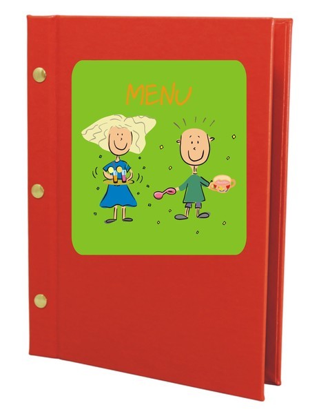 Menu cards for children in orange