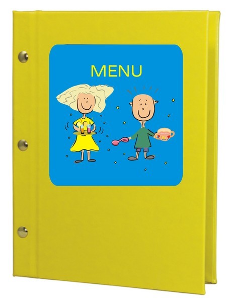 Menu cards for children in yellow