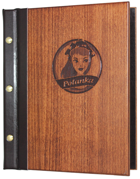 Menu card No. 255 - Wooden card with engraved logo