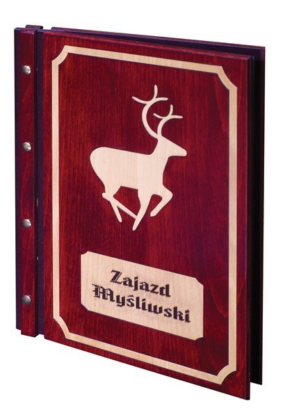 Menu card 037 - wooden inserts cut out in wood 