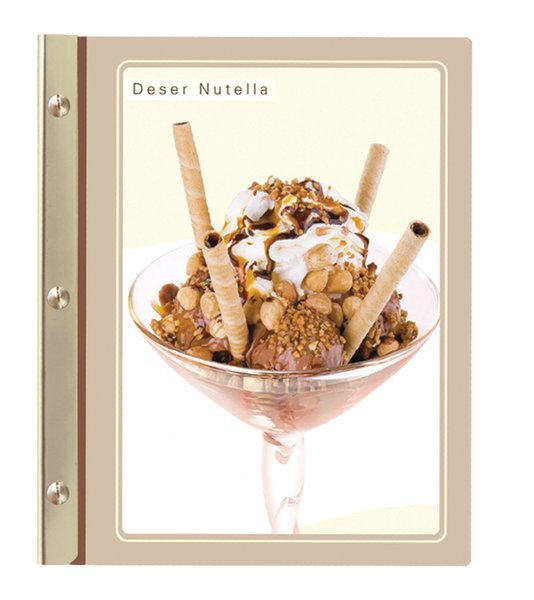 Menu card 041 - card Crystal with golden metal slat