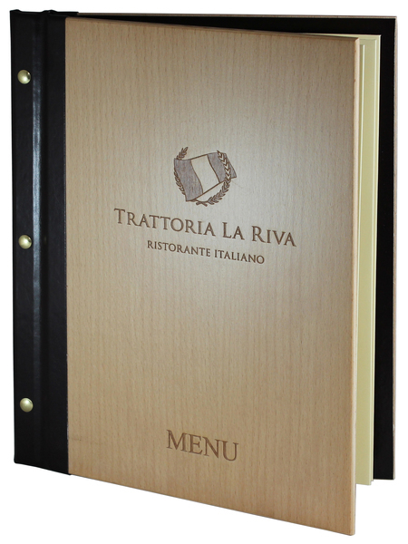 Menu card No. 288 - Wooden card with engraved logo