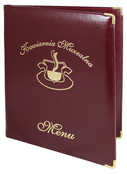 Menu card No. 295 menu Prestige made of eco leather with gilded logo