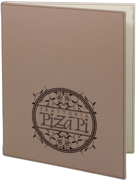 Menu card No. 300 menu Prestige made of eco leather with brown logo
