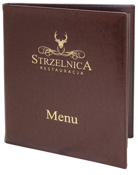 Menu card No. 304 menu Prestige made of eco leather with gilded logo