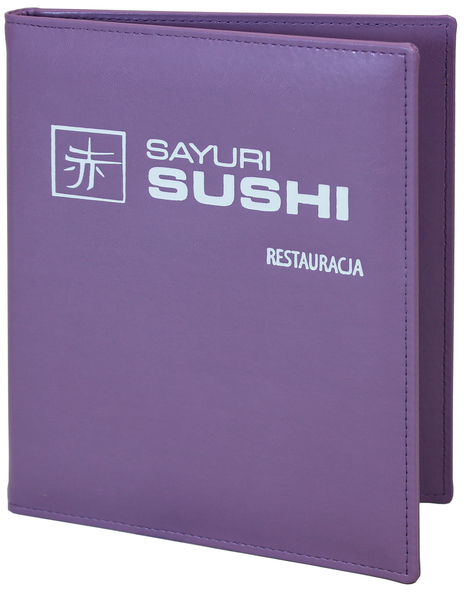 Menu card No. 306 menu Prestige made of eco leather with grey logo