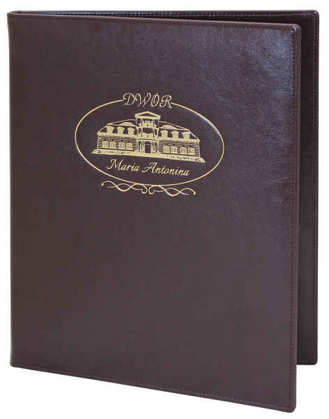 Menu card No. 308 menu Prestige made of eco leather with gilded logo