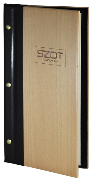 Menu card No. 310  Wooden card with engraved logo