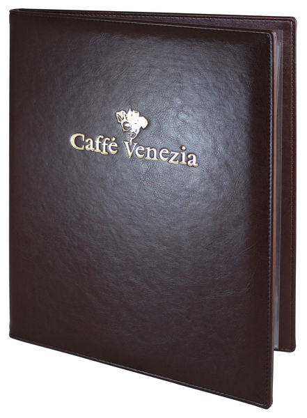 Menu card No. 322 - menu Prestige made of eco leather with gilded logo