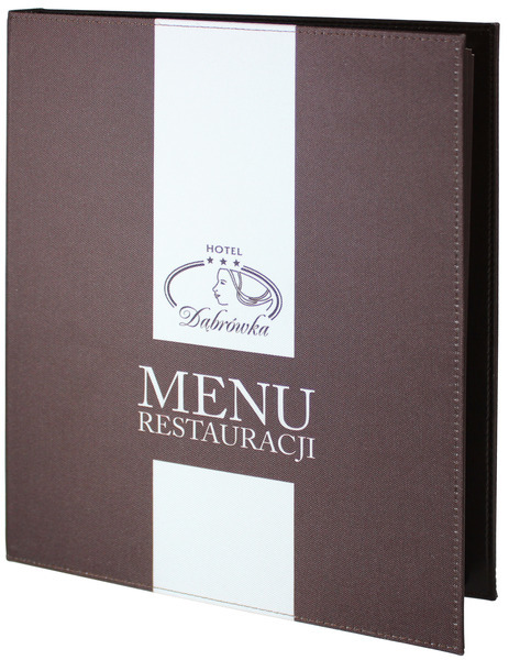 Menu card No. 336 - white vertical strip made of eco leather