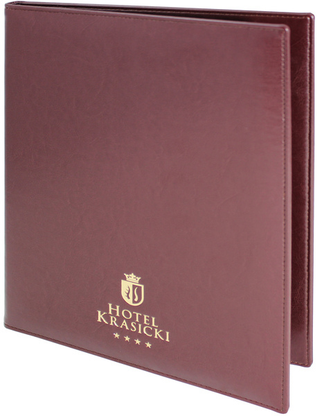 Menu card No. 337 - Prestige made of eco leather with giled logo
