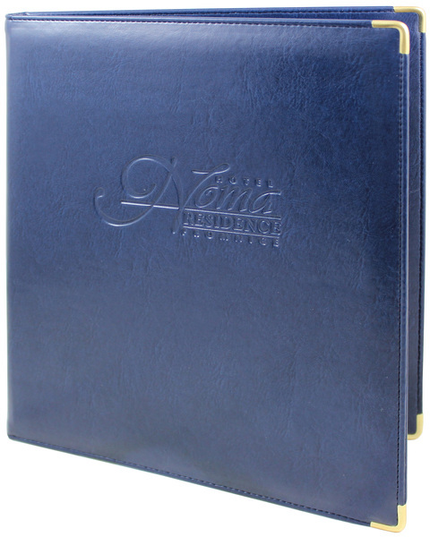 Menu card No. 339 - model PRESTIGE with golden decorative metal corners